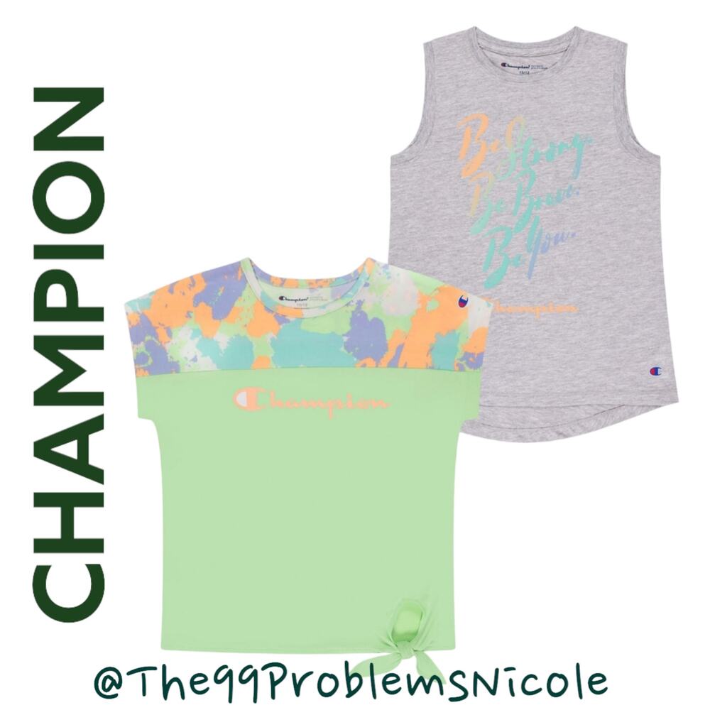 Champion Girls 2-Pack Active Wear UPF 30 Moisture Wicking T-shirts